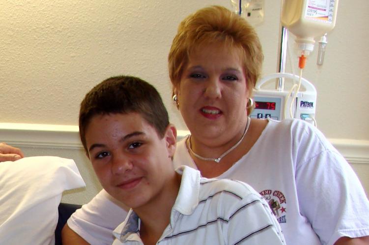 "Wife Sandy and Son Dalton